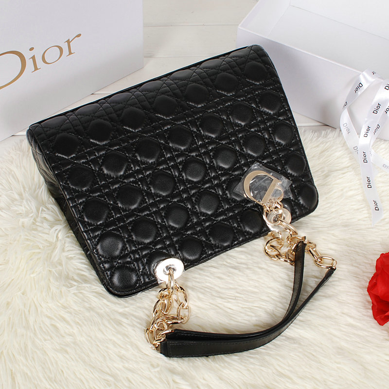 dior soft tote lambskin 52232 black